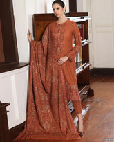 3PC EMBROIDERED DRESS WITH SHAWL